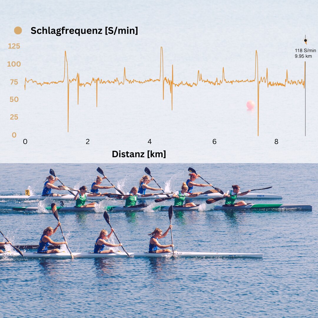Schlagfrequenz Grafik für Trainingsfortschritt und Wettkampfanalyse